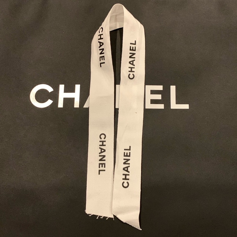 Chanel white ribbon